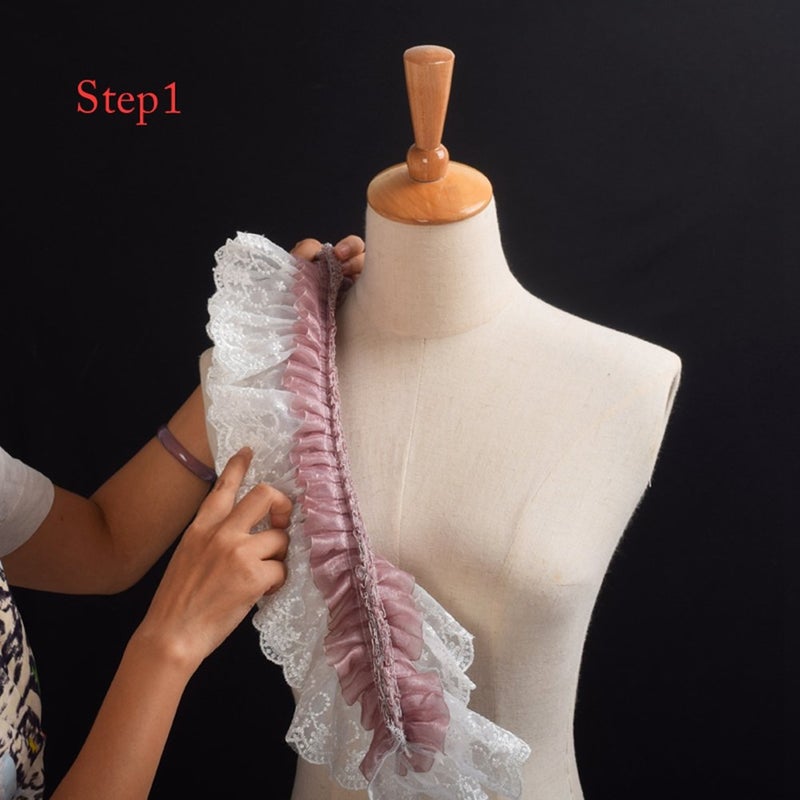 BLESSUME 1pc Lace Renaissance Neck Ruffle Collar (15.5") - Image 2
